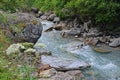 Mountain river Gave de Pau in the Pyrenees