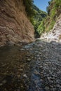 Mountain river gorge near Panta Vrexei in Evritania, Greece