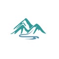 Mountain river logo icon vector illustration Royalty Free Stock Photo
