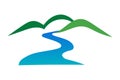 Mountain river logo icon vector
