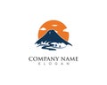 Mountain river nature landscape logo and symbol