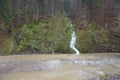 Mountain river after rain in the Carpathians. Royalty Free Stock Photo