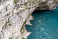 mountain river and rocks with green fresh plants Royalty Free Stock Photo