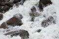 Rapid course of a mountain river.