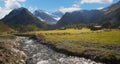 Mountain river at sertig valley, switzerland