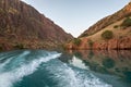 The mountain river is shrouded in mountains Royalty Free Stock Photo