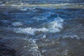 Mountain river, spray and waves. photo of the surface of the river. Royalty Free Stock Photo