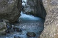 Mountain river stream. Serrai di sottoguda canyon, Veneto, Italy. Royalty Free Stock Photo