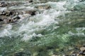 Mountain river stream water rush in rocky nature. Close up of river stream on stones. Mountain river. Royalty Free Stock Photo