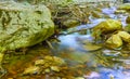 Mountain river streem rushing through canyon Royalty Free Stock Photo