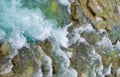 Mountain river surface, natural water background, aerial view. Fast pure flow stream Royalty Free Stock Photo