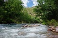 Mountain river in Turgen gorge