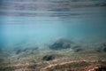 Mountain River Underwater Rocks on a Shallow Riverbed Royalty Free Stock Photo