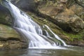 Mountain river waterfall landscape. Stone cascade stream among rocks Royalty Free Stock Photo