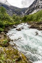 Mountain river with a waterfall in Norway. Landscape of Norway Royalty Free Stock Photo