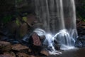 Mountain river waterfall, rocks and clean water