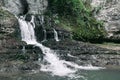 Mountain river waterfall view