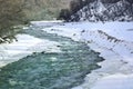 Mountain river in winter