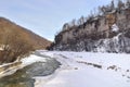 Mountain river in winter