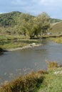 Mountain river Yarovka in the taiga village of Generalka Altai Krai in Western Siberia Russia Royalty Free Stock Photo