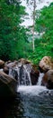 mountain rivers flow through large boulders