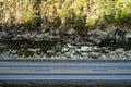 Mountain road along a river Oppland in the county, Norway Royalty Free Stock Photo