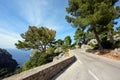 Mountain road along the sea near the village Sa Calobra. The Island Majorca, Spain Royalty Free Stock Photo