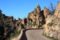 Mountain road in the Calanches, Corsica Royalty Free Stock Photo