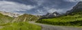 Mountain road at Cirque de Troumouse, Pyrenees National Park Royalty Free Stock Photo