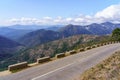 Mountain road with incredible views over the mountain peaks, Sierra Francia, Spain.