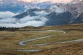 Mountain road in Italy Alps, Passo Giau Royalty Free Stock Photo