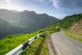 Mountain road landscape in European Alps Royalty Free Stock Photo