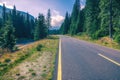 Mountain road. Landscape with rocks, sunny sky with clouds and b Royalty Free Stock Photo