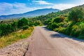 Mountain road landscape view in Pyrenees, near of Cadaques, Catalonia, Spain near of Barcelona, famous tourist destination in