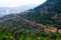 Mountain road at the Lebanon Chouf region Royalty Free Stock Photo