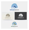 Mountain Road Logo, Icon, Logo for Corporate Business, Card Mock up in Several Colors, Blue, Circle, Wave, Peak Royalty Free Stock Photo