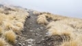 Mountain road in the morning fog, Nepal, Himalayas Royalty Free Stock Photo