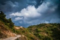 Mountain road in Nepal Royalty Free Stock Photo