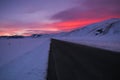 Mountain road in the Pian Grande during romantic dusk Royalty Free Stock Photo