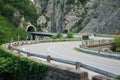 Mountain road in picturesque European Alps. Royalty Free Stock Photo