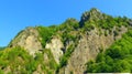 mountain road between rocks in the Romanian mountains Transfagarasan Royalty Free Stock Photo
