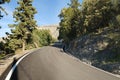 mountain road, serpentine in Natural Park resort El Chorro gorge, Andalusia, walking along road with magnificent natural scenery,