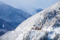 Mountain road into Svaneti at winter Royalty Free Stock Photo