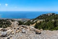 Mountain road to Chora Sfakion town at southern part of Crete island, Greece Royalty Free Stock Photo