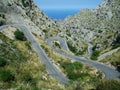 Mountain Road to Sa Calobra, Mallorca, Spain Royalty Free Stock Photo