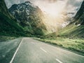 Mountain road up hill with nature landscape Royalty Free Stock Photo