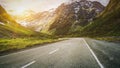 Mountain Road up Hill with Nature Landscape Royalty Free Stock Photo