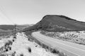 Mountain Road Valley Entry Black White