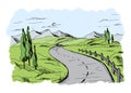 Mountain road vector