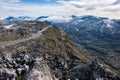 Mountain road, way to Dalsnibba view point to Geiranger fjord, Norway Royalty Free Stock Photo